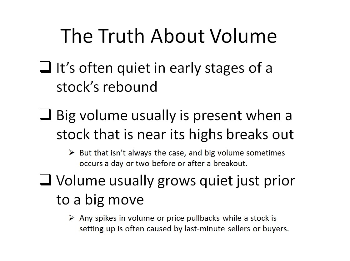 A big part of chart pattern analytics is knowing what volume is telling you